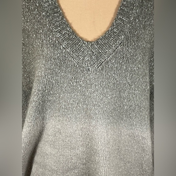 Anthropologie Gray Ombré Sweater Oversized Cotton Wool Blend Size Small - Picture 4 of 9